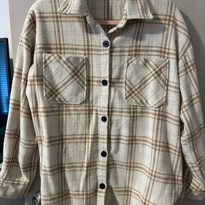 Plaid Button-Up Shirt